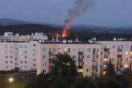 Pożar na ogródkach działkowych