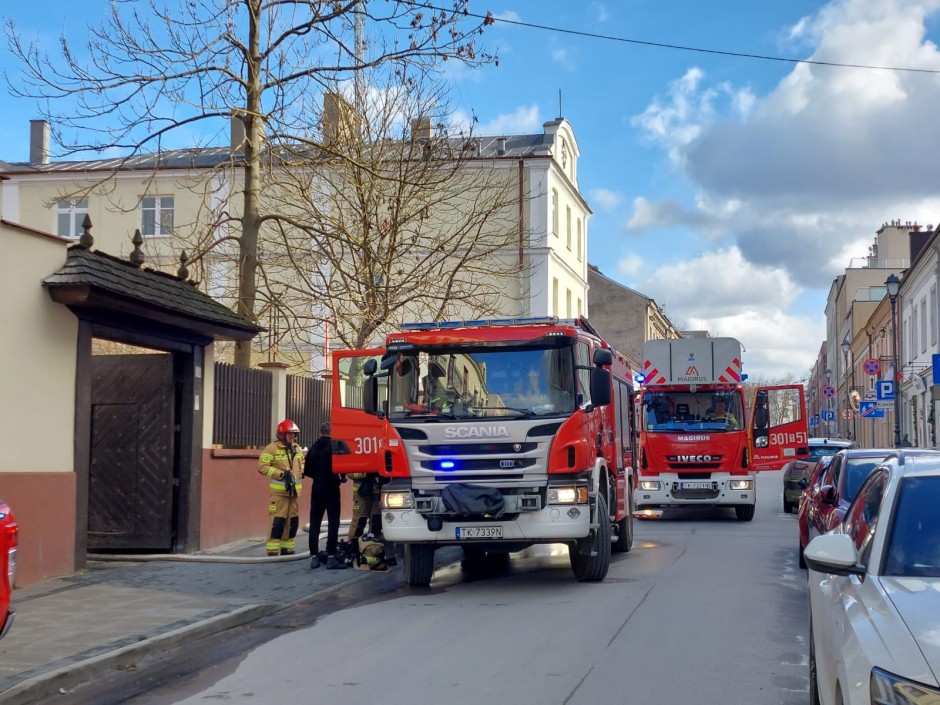 Pożar przy ulicy Leonarda w Kielcach