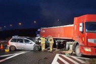 Zderzenie ciężarówki z osobówką w powiecie pińczowskim