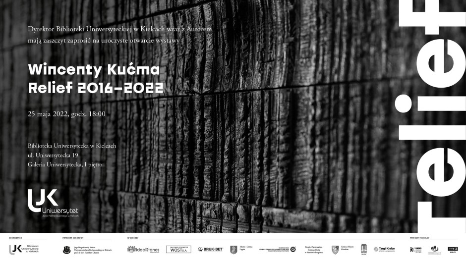 Wkrótce otwarcie wystawy Wincentego Kućmy „Relief 2016-2022”