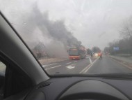 Pożar autobusu na kieleckiej Bukówce