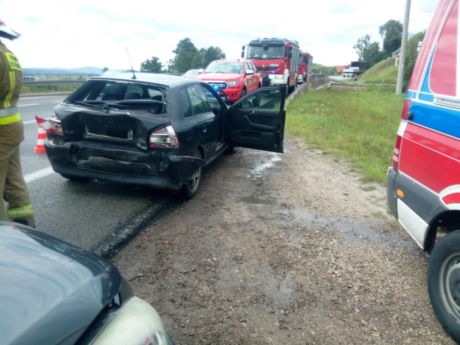 Wypadek z udziałem dwóch samochodów w Górnie