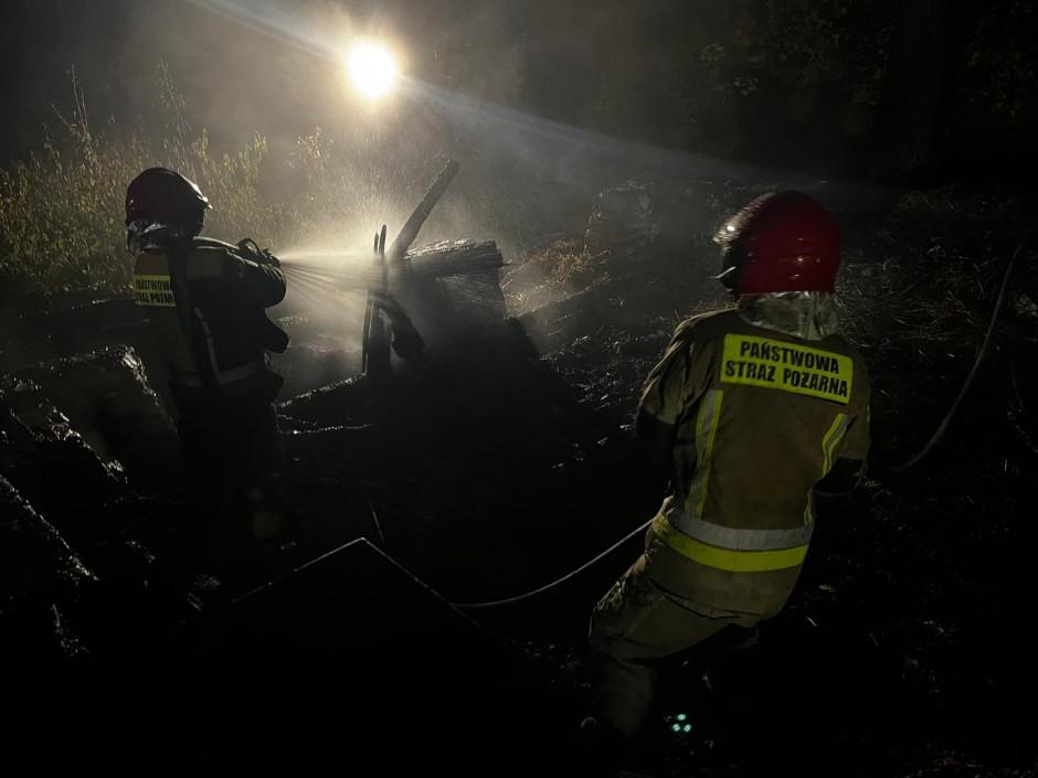 Nocny pożar w gminie Łagów