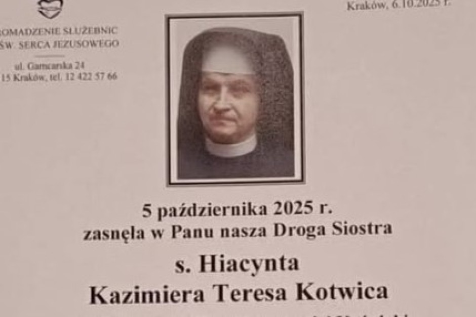 Zmarła s. Hiacynta Kotwica, sercanka z Włoszczowy