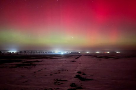Zorza polarna nad regionem świętokrzyskim