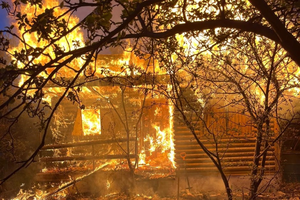 Wieczorny pożar na terenie ogródków działkowych