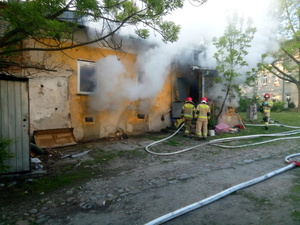 Pożar przy ulicy Wesołej w Kielcach