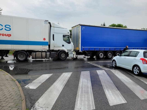 Zderzenie dwóch ciężarówek powodem utrudnień w ruchu