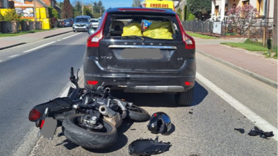 Wypadek z udziałem motocyklisty. 19-latek w szpitalu