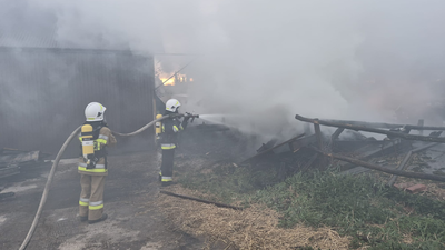 Pożar budynku gospodarczego w miejscowości Marianów