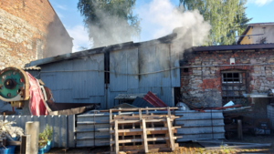 Pożar pustostanów na al. IX Wieków Kielc