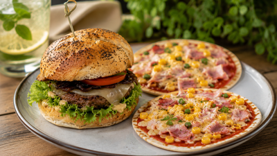Burger wołowy i pizza na spodzie z tortilli ? #3